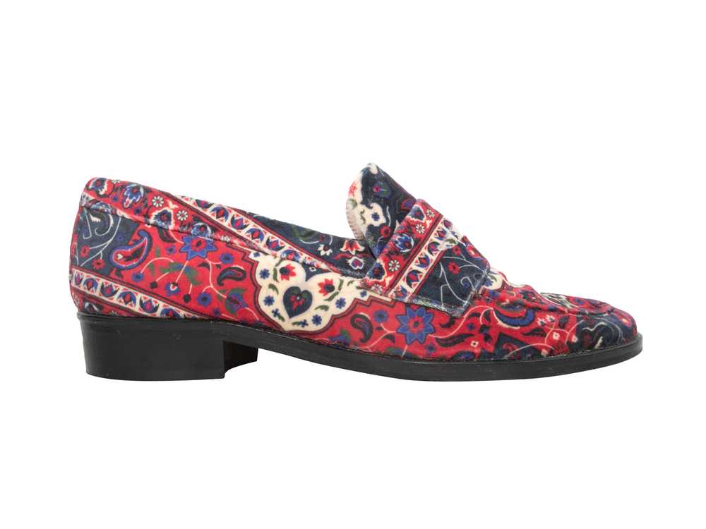 Red & Multicolor Leandra Medine Paisley Print Vel… - image 1