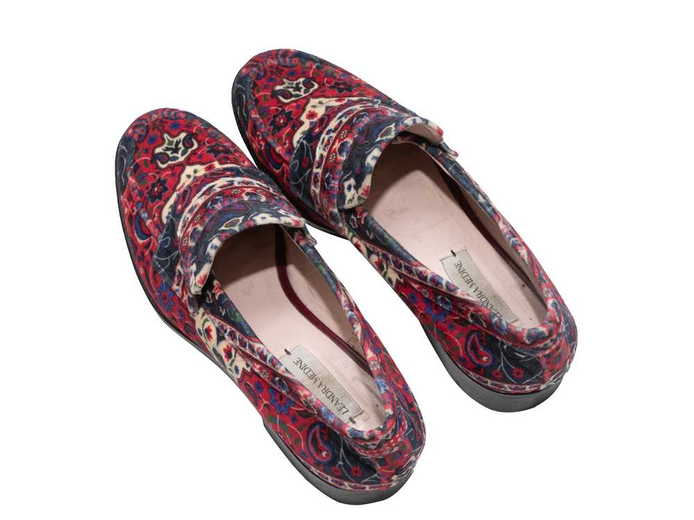 Red & Multicolor Leandra Medine Paisley Print Vel… - image 3