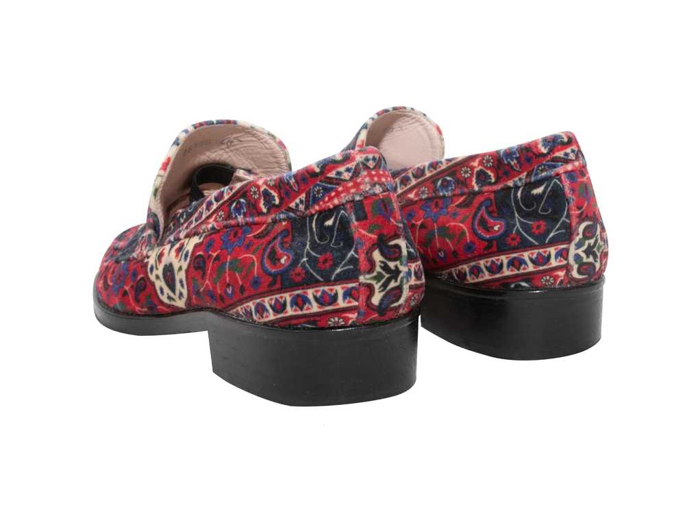 Red & Multicolor Leandra Medine Paisley Print Vel… - image 4