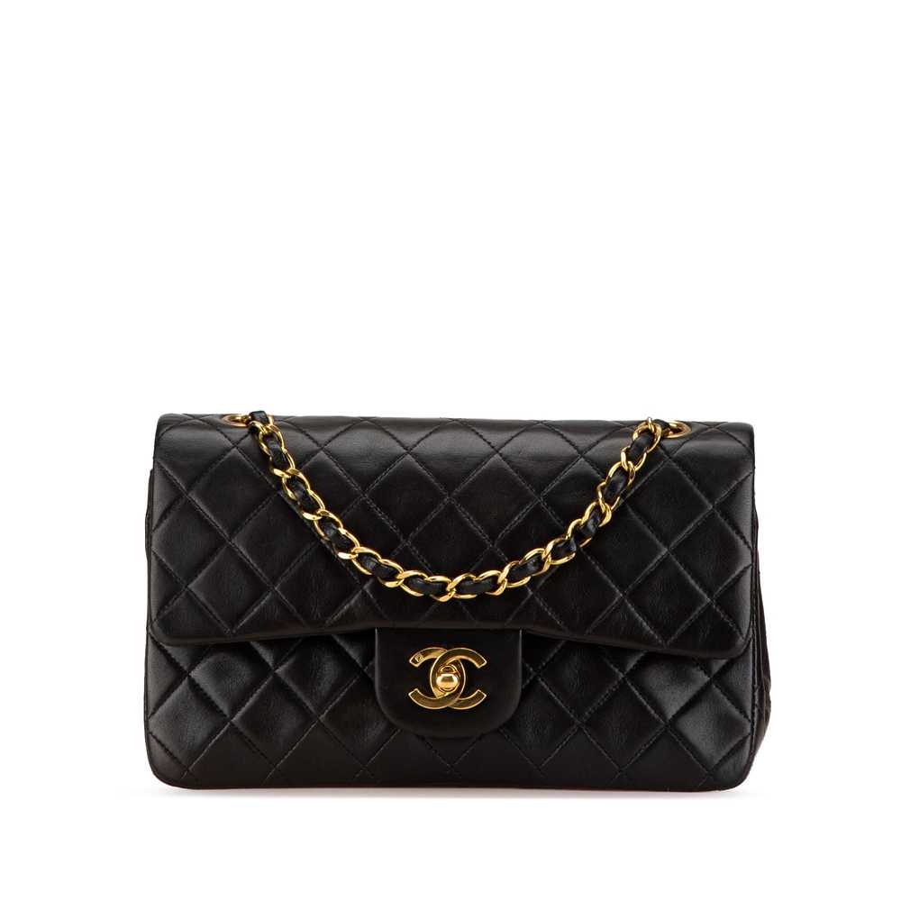 Black Chanel Small Classic Lambskin Double Flap S… - image 1