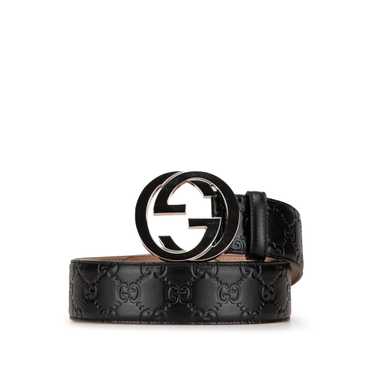 Black Gucci Guccissima Interlocking G Belt