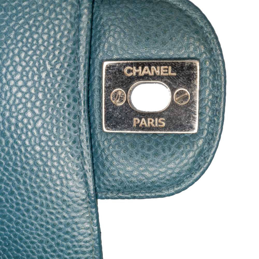 Blue Chanel Medium Classic Chevron Caviar Double … - image 8