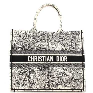 Christian Dior Book Tote Embroidered Canvas Large