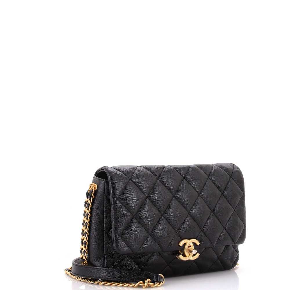 CHANEL Chain Melody Flap Bag Quilted Caviar Medium - image 2