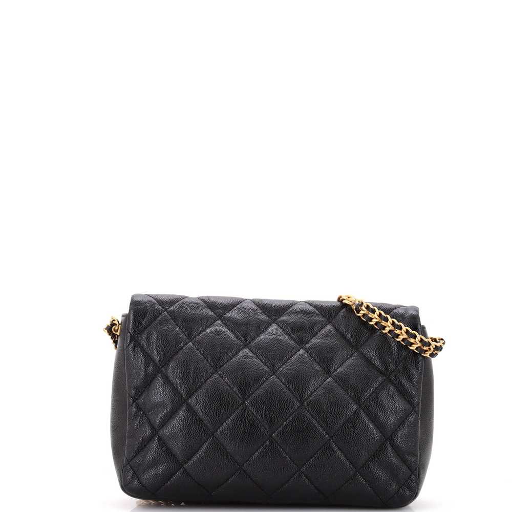 CHANEL Chain Melody Flap Bag Quilted Caviar Medium - image 3