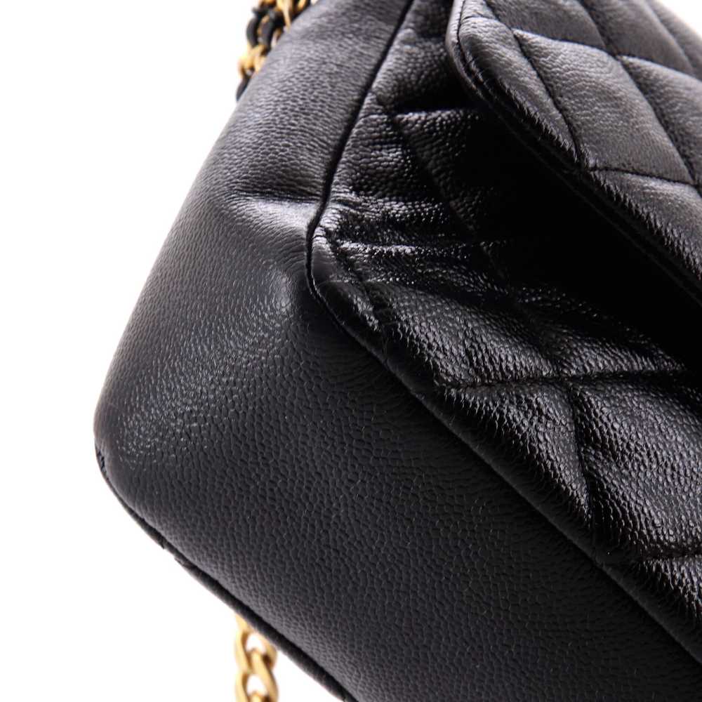 CHANEL Chain Melody Flap Bag Quilted Caviar Medium - image 6