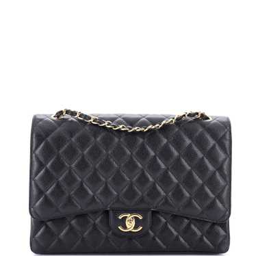 CHANEL Classic Double Flap Bag Quilted Caviar Maxi - image 1