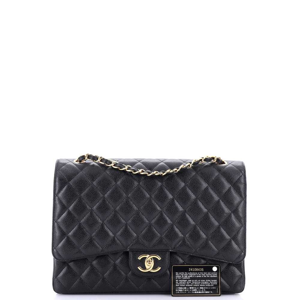 CHANEL Classic Double Flap Bag Quilted Caviar Maxi - image 2