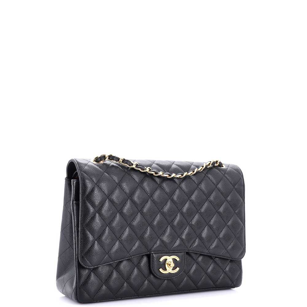 CHANEL Classic Double Flap Bag Quilted Caviar Maxi - image 3