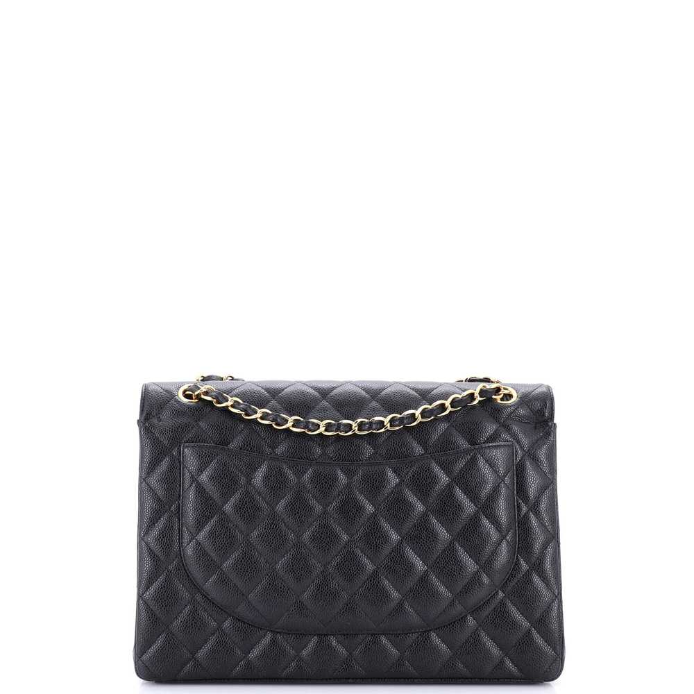 CHANEL Classic Double Flap Bag Quilted Caviar Maxi - image 4