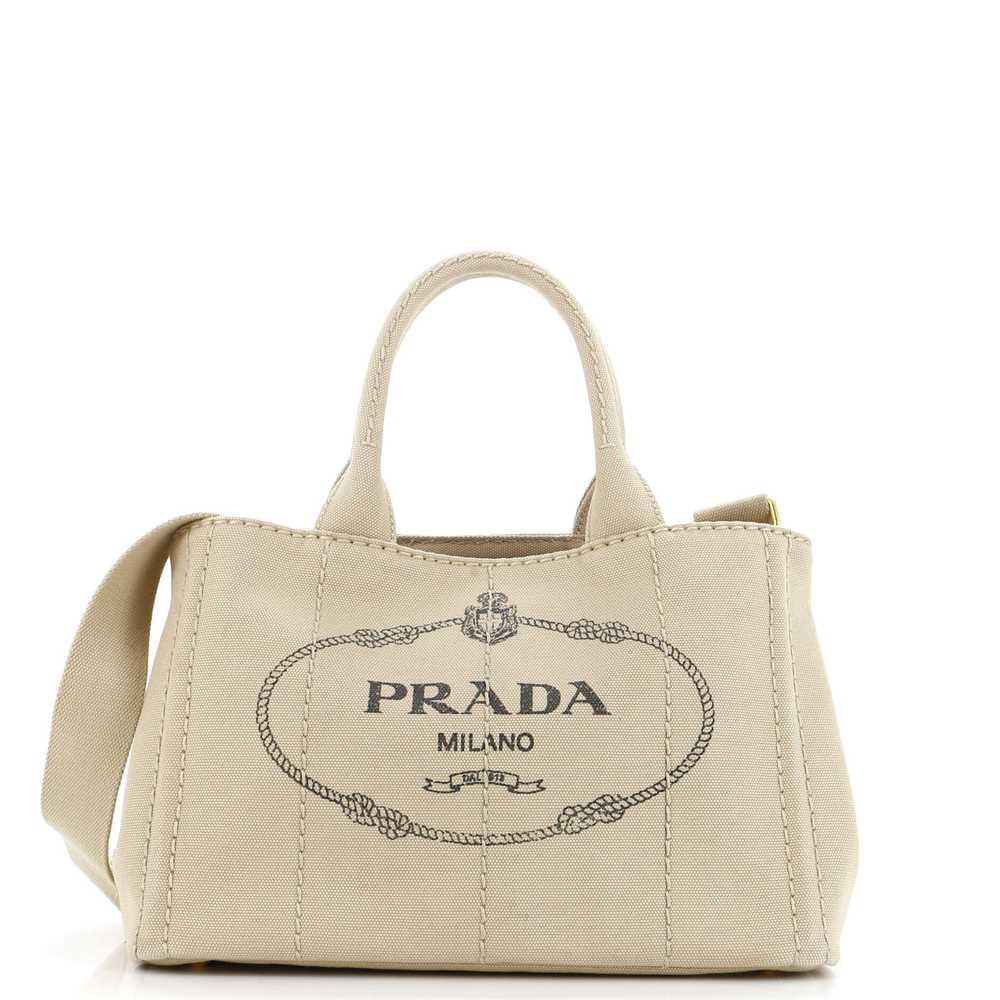 PRADA Canapa Convertible Tote Canvas Mini - image 1