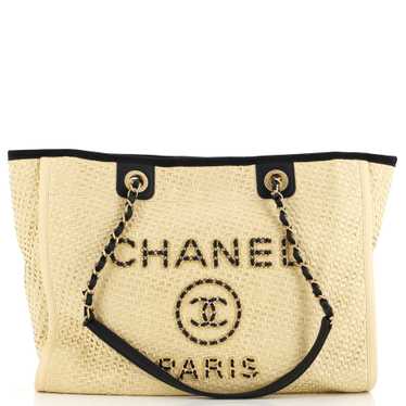 CHANEL Deauville Tote Straw with Chain Detail Smal