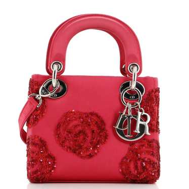 Christian Dior Lady Dior Bag Embellished Satin Mi… - image 1