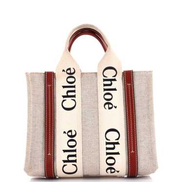 CHLOE Woody Tote Canvas with Leather Small