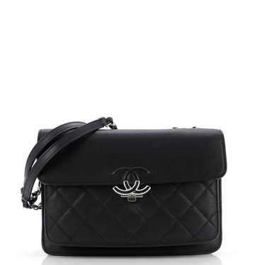 CHANEL CC Box Flap Bag Quilted Calfskin Small