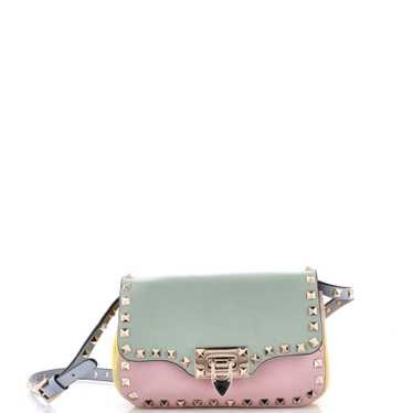 VALENTINO GARAVANI Rockstud Flip Lock Flap Bag Lea