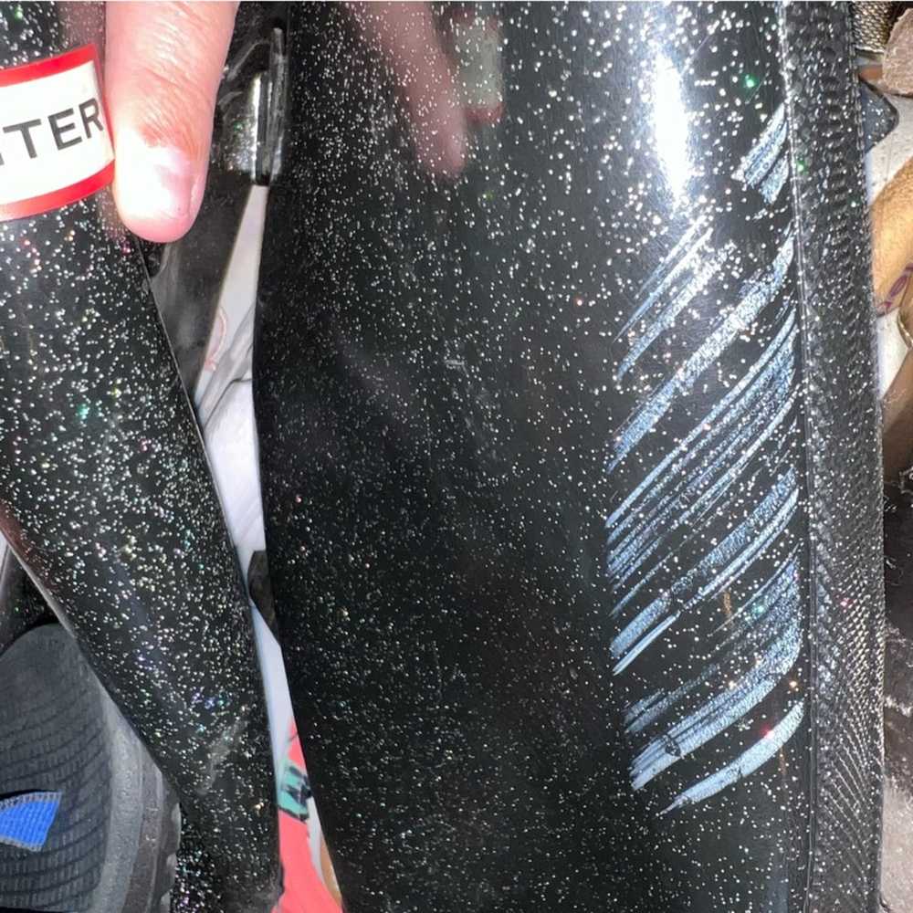 Hunter Women’s Black Sparkly Tall Rain Boots Size… - image 4