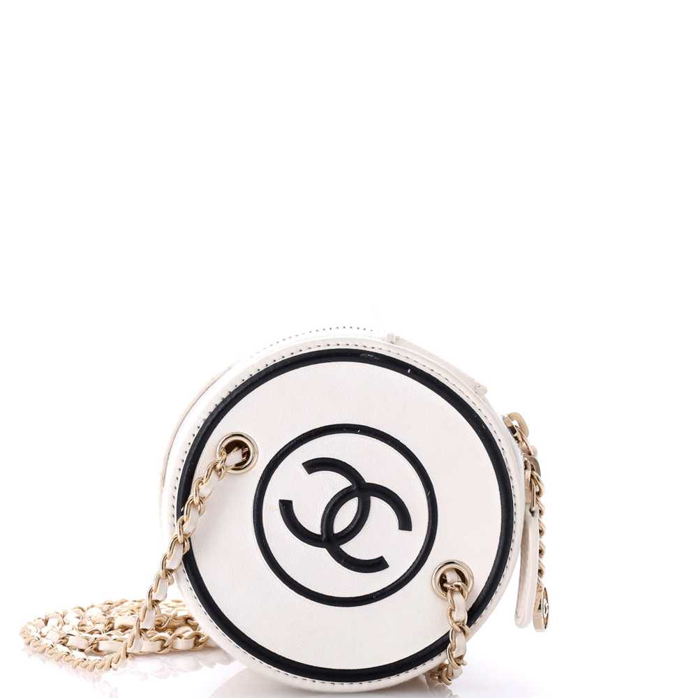 CHANEL CC Round Vanity Case with Chain Quilted La… - image 1