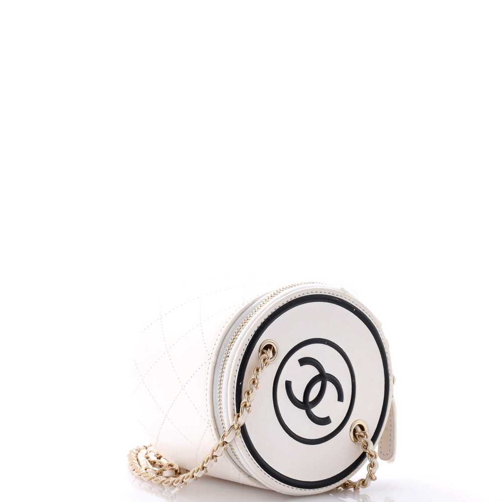 CHANEL CC Round Vanity Case with Chain Quilted La… - image 3