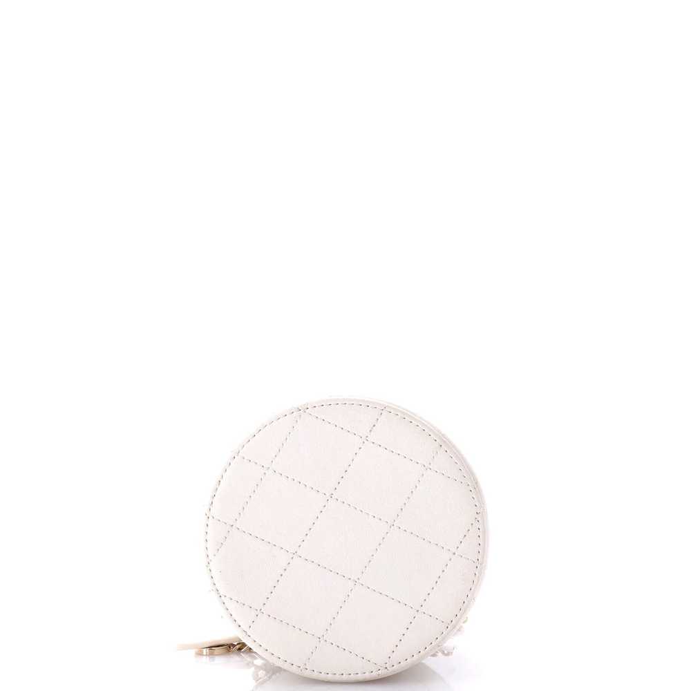 CHANEL CC Round Vanity Case with Chain Quilted La… - image 4