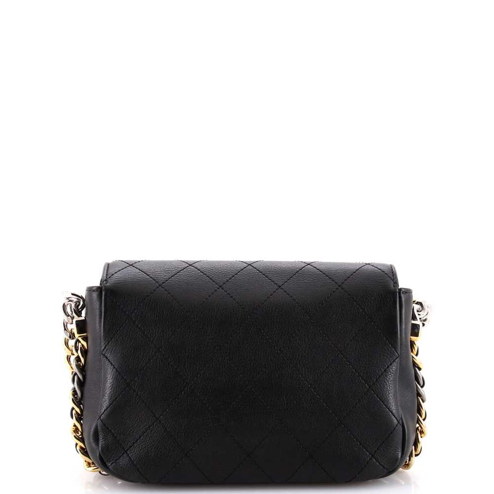 CHANEL Two Tone Envelope Flap Bag Quilted Calfski… - image 4