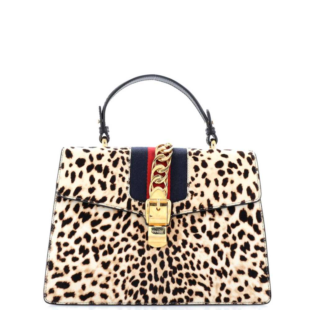 GUCCI Sylvie Top Handle Bag Printed Calf Hair Med… - image 1