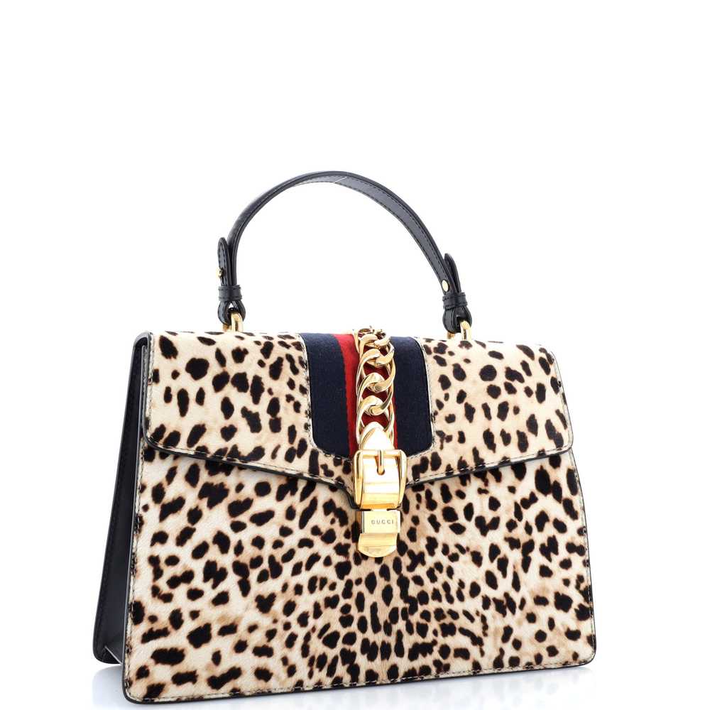 GUCCI Sylvie Top Handle Bag Printed Calf Hair Med… - image 2