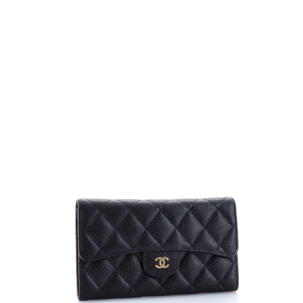 CHANEL Trifold Classic Flap Wallet Quilted Caviar… - image 2