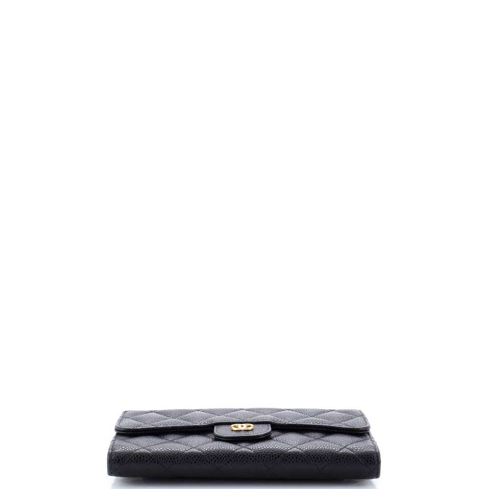 CHANEL Trifold Classic Flap Wallet Quilted Caviar… - image 4