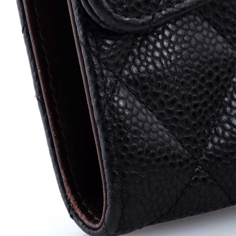 CHANEL Trifold Classic Flap Wallet Quilted Caviar… - image 6