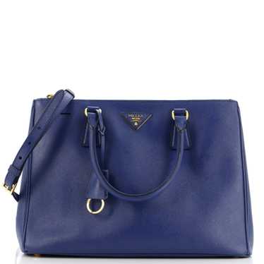 PRADA Double Zip Lux Tote Saffiano Leather Medium