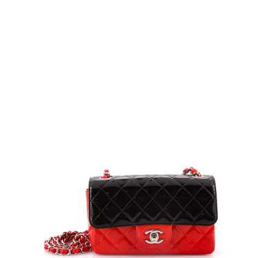 CHANEL Bicolor Classic Single Flap Bag Quilted Pat