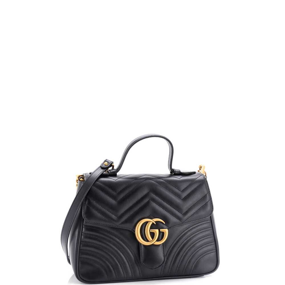 GUCCI GG Marmont Top Handle Flap Bag Matelasse Le… - image 2