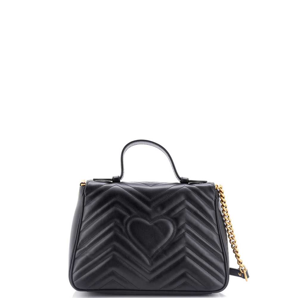 GUCCI GG Marmont Top Handle Flap Bag Matelasse Le… - image 3