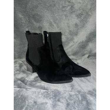 Anne Klein black suede ankle boot size 9.5