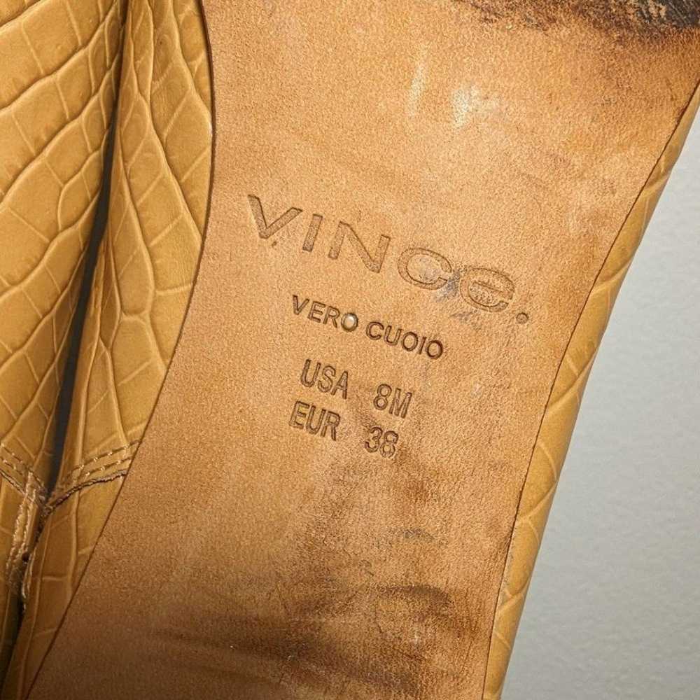 Vince Koren Square Toe Croco Embossed Tan Leather… - image 11