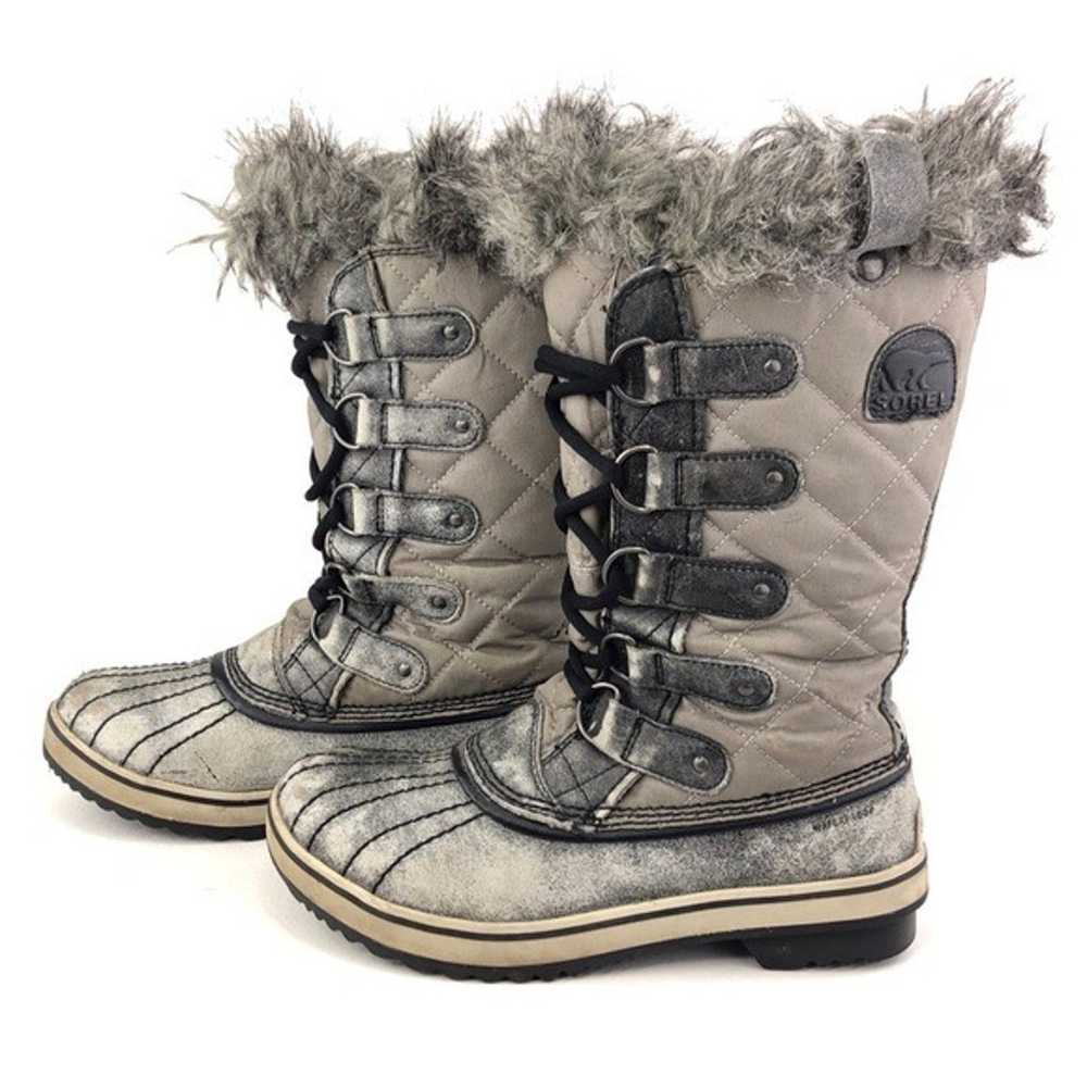 Sorel Tofino Gray Waxed Canvas Waterproof Winter … - image 2