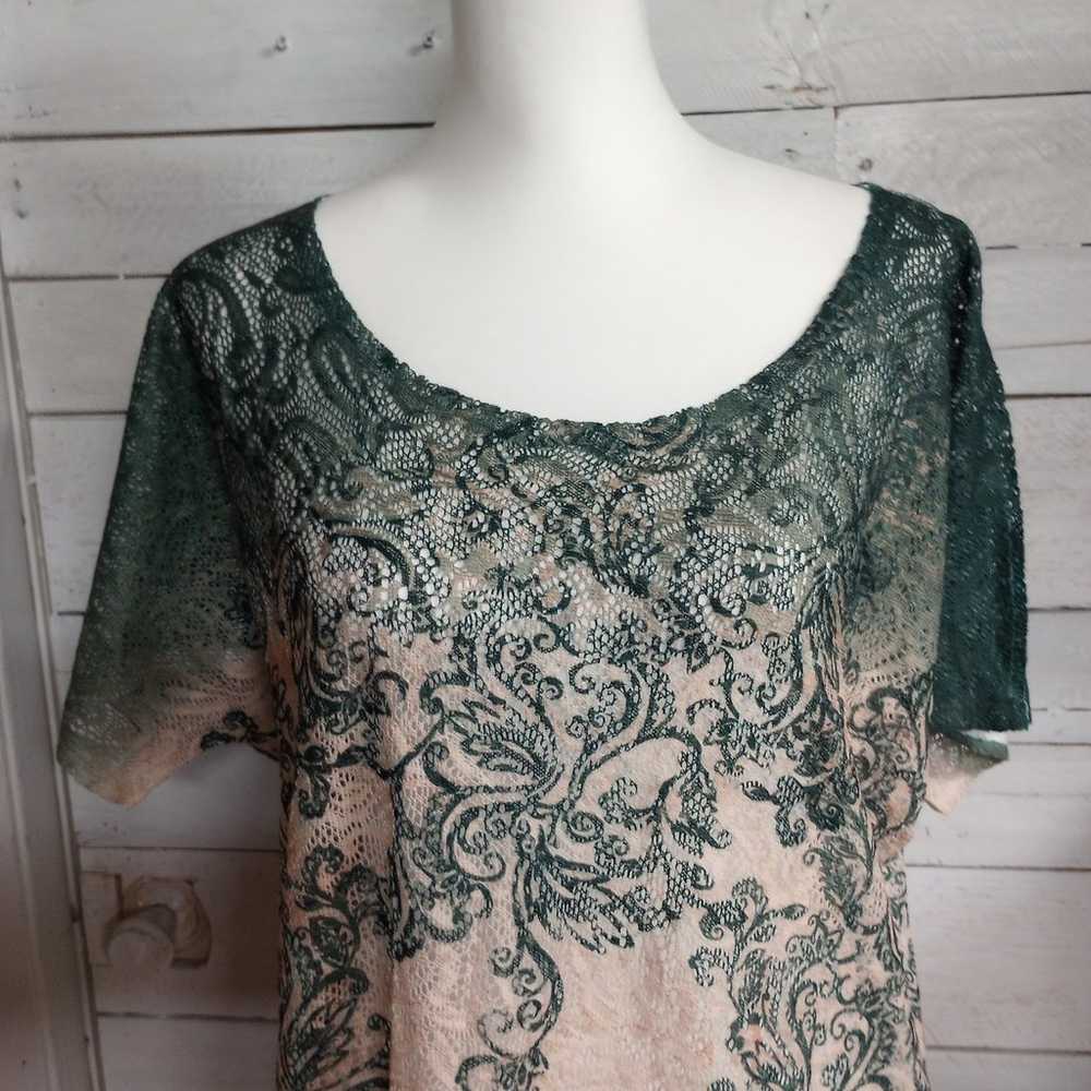 Maurices Size XL Green Lace Semi Sheer Lightweigh… - image 6