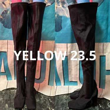 YELLOW Knee-high Boots M 23.5 - image 1