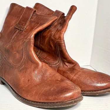 Frye Anna Shortie Cognac Brown Leather Size 7.5 M 