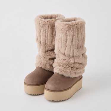 NICE CLAUP 2-way Faux Mink Boots Mocha M - image 1