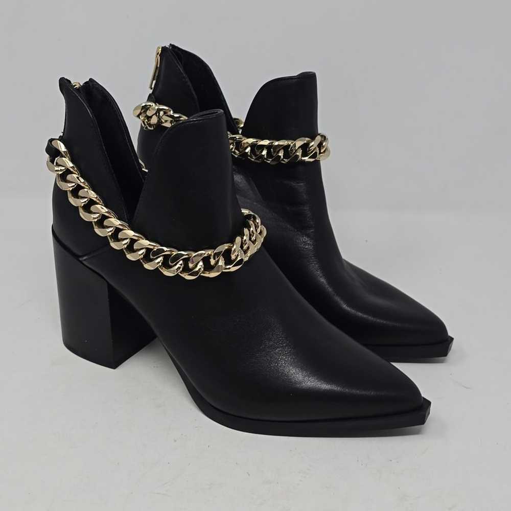 Steve Madden Cedar Ankle Chain Black Leather Ankl… - image 3