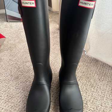 Black Tall Hunter Rain Boots