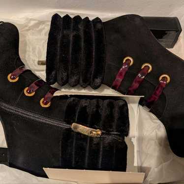 Black Suede Mouton Boots - image 1