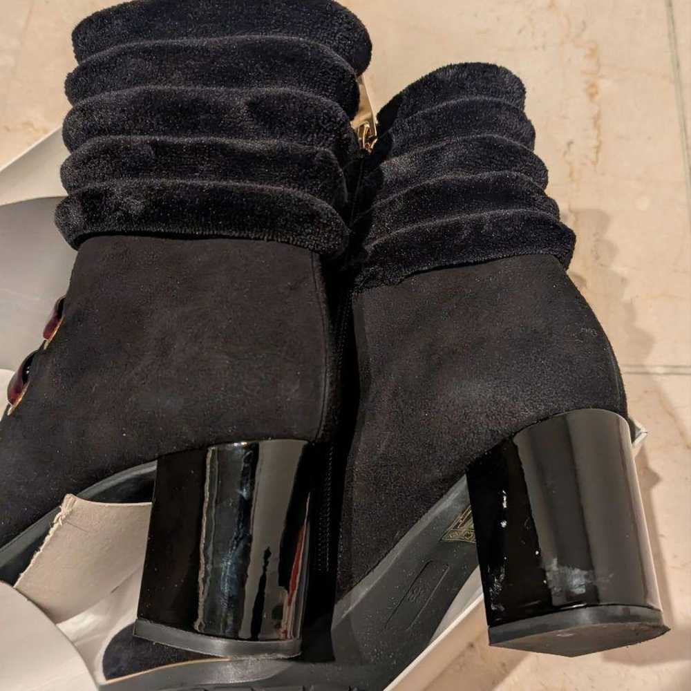 Black Suede Mouton Boots - image 7