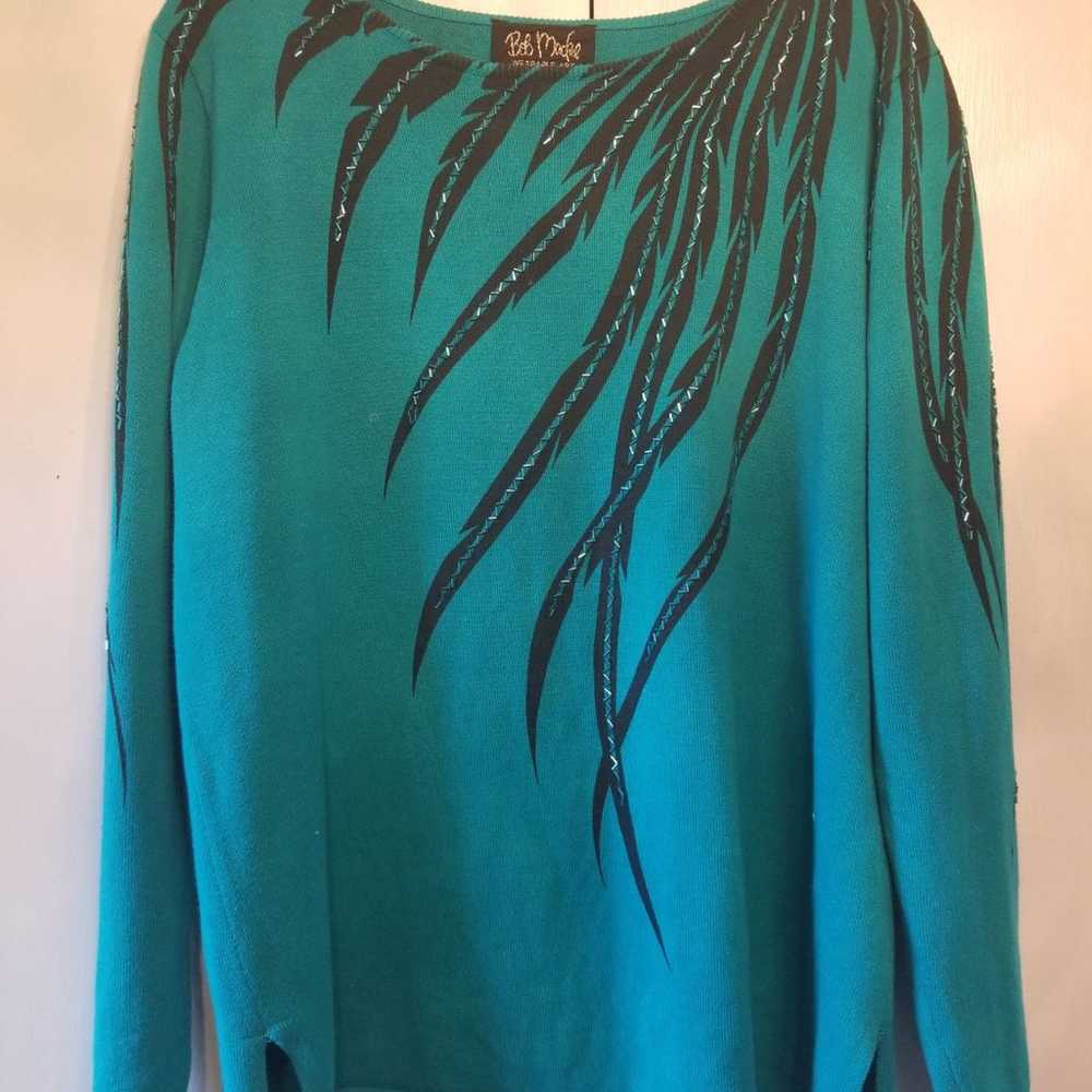 Bob Mackie Wearable Art Beaded Sweater - image 1