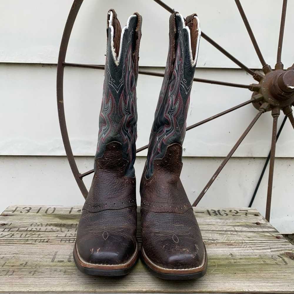 Justin Stampede Rawhide square toe cowgirl boots … - image 3