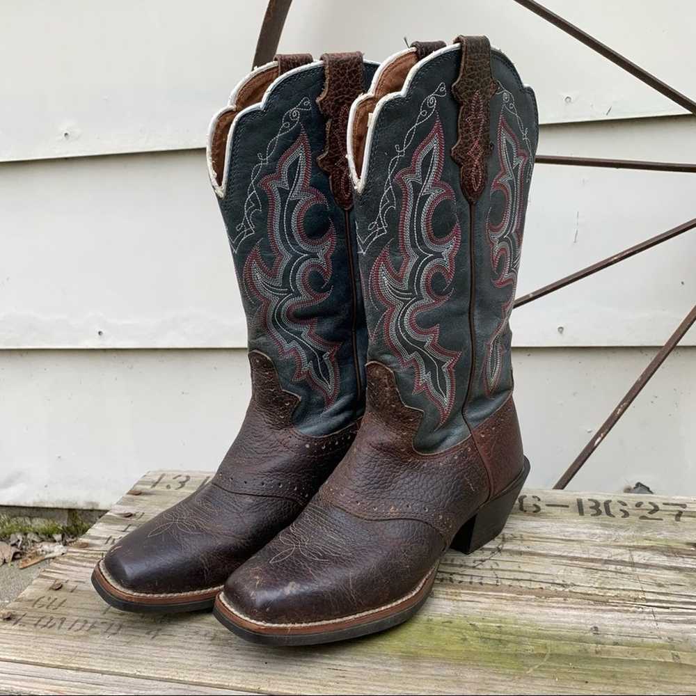 Justin Stampede Rawhide square toe cowgirl boots … - image 5