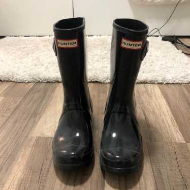 Hunter black rain boots