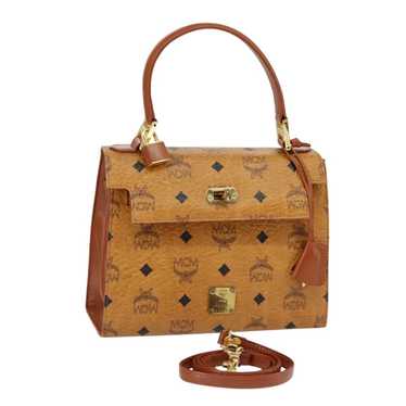 MCM Visetos Brown Canvas Handbag (Pre-Owned)